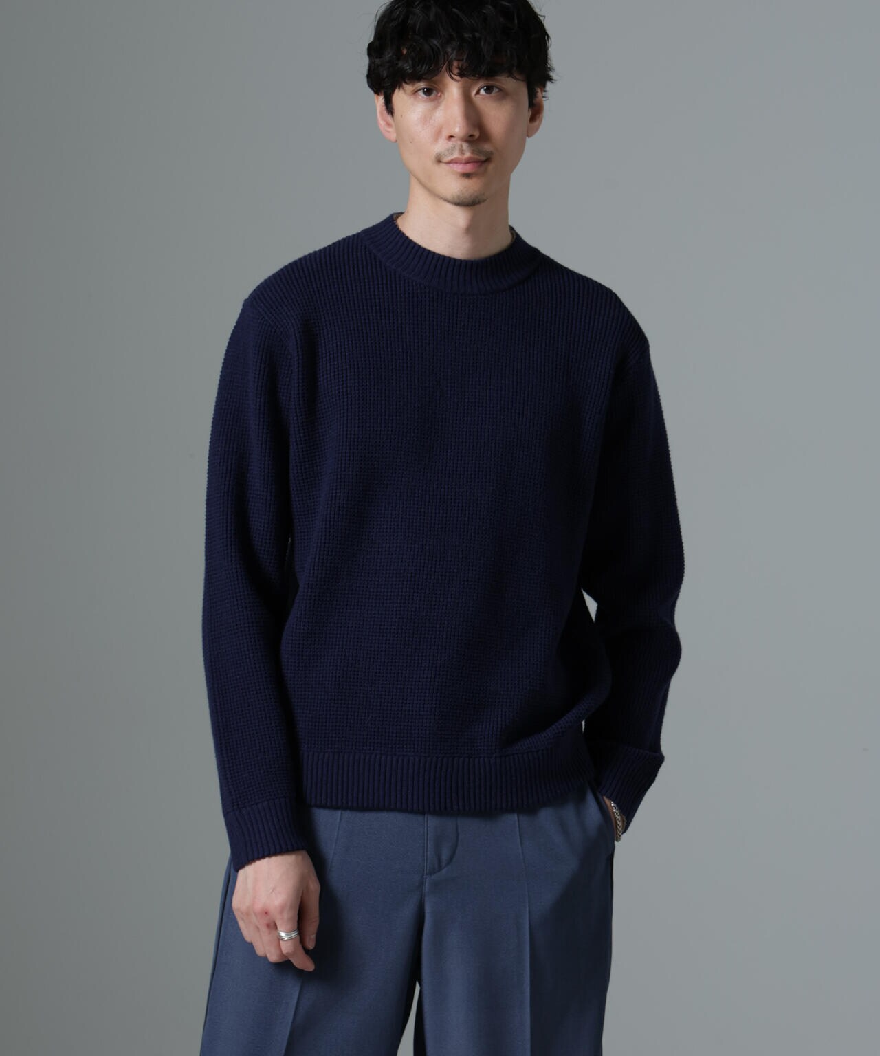 25SS】MEN アウトラインWAACKYモックネック ブラック