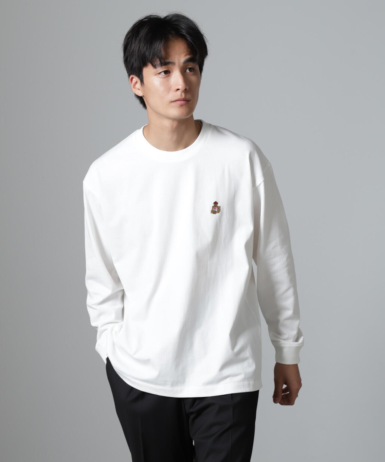 nano universe 長袖Tシャツ NANO universe tシャツ Anti Soaked 汗染み防止 クルーネックT