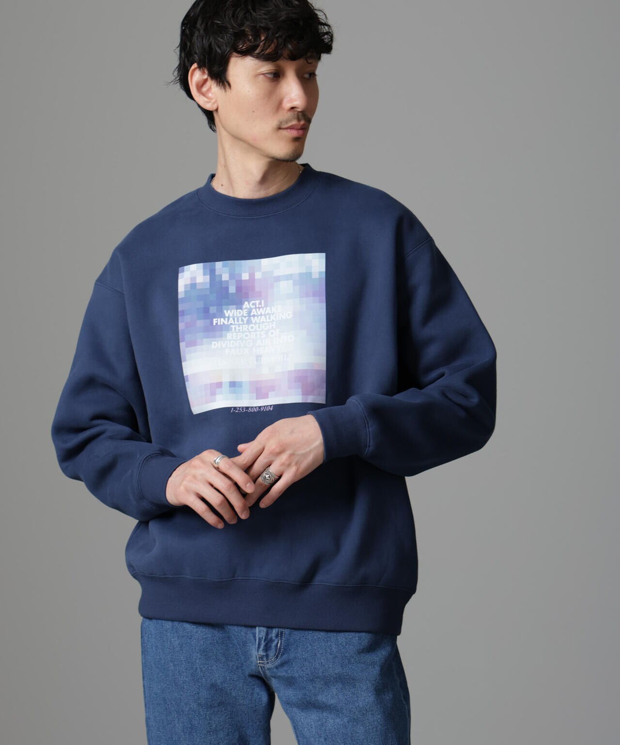 ☆関税込☆MARNI☆ロゴ コットン スウェットシャツ☆INK (MARNI