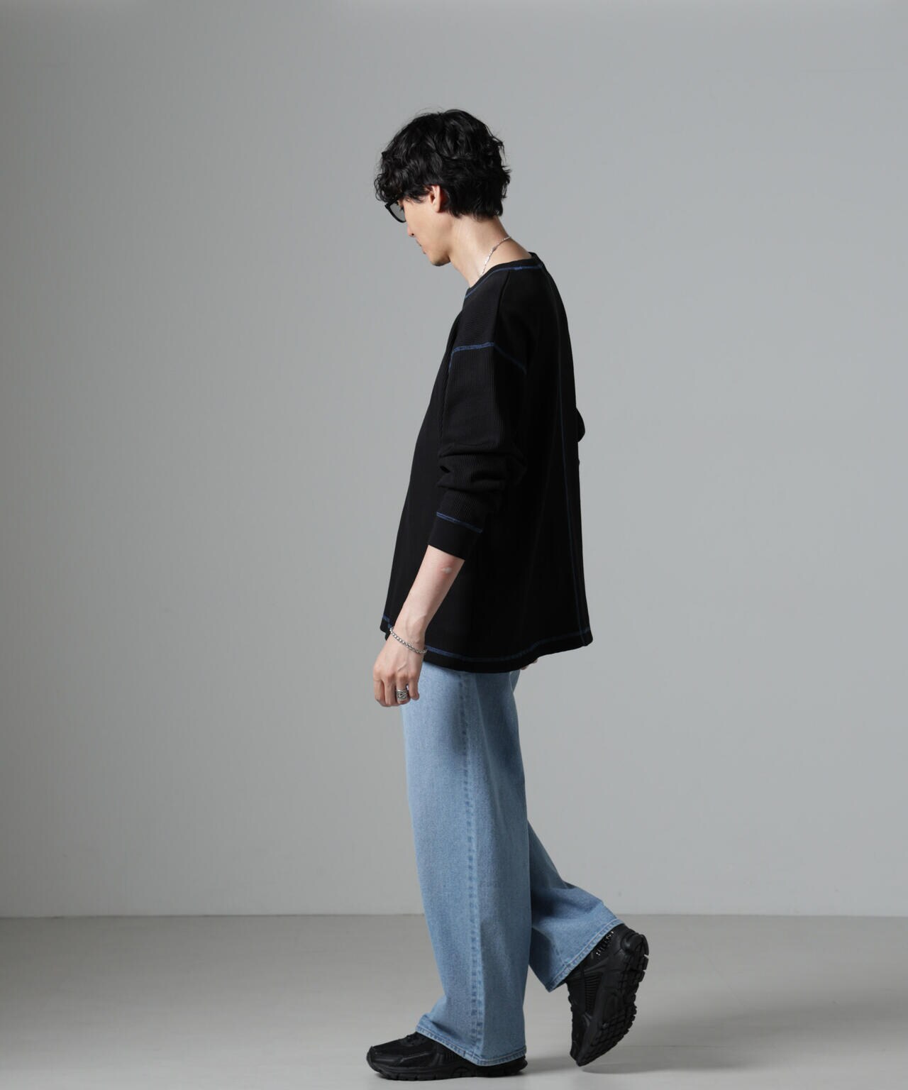 ステッチワッフルＴシャツ 長袖 6724223240