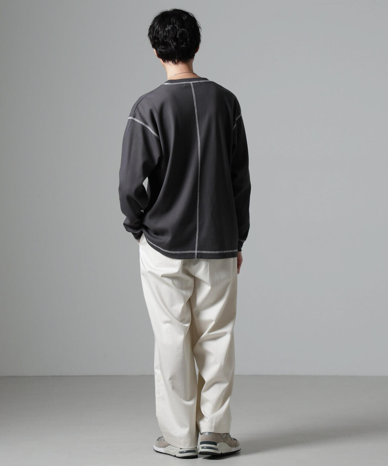 ステッチワッフルＴシャツ 長袖 6724223240