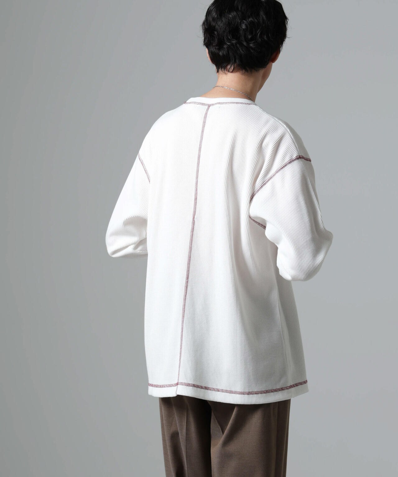 ステッチワッフルＴシャツ 長袖 6724223240