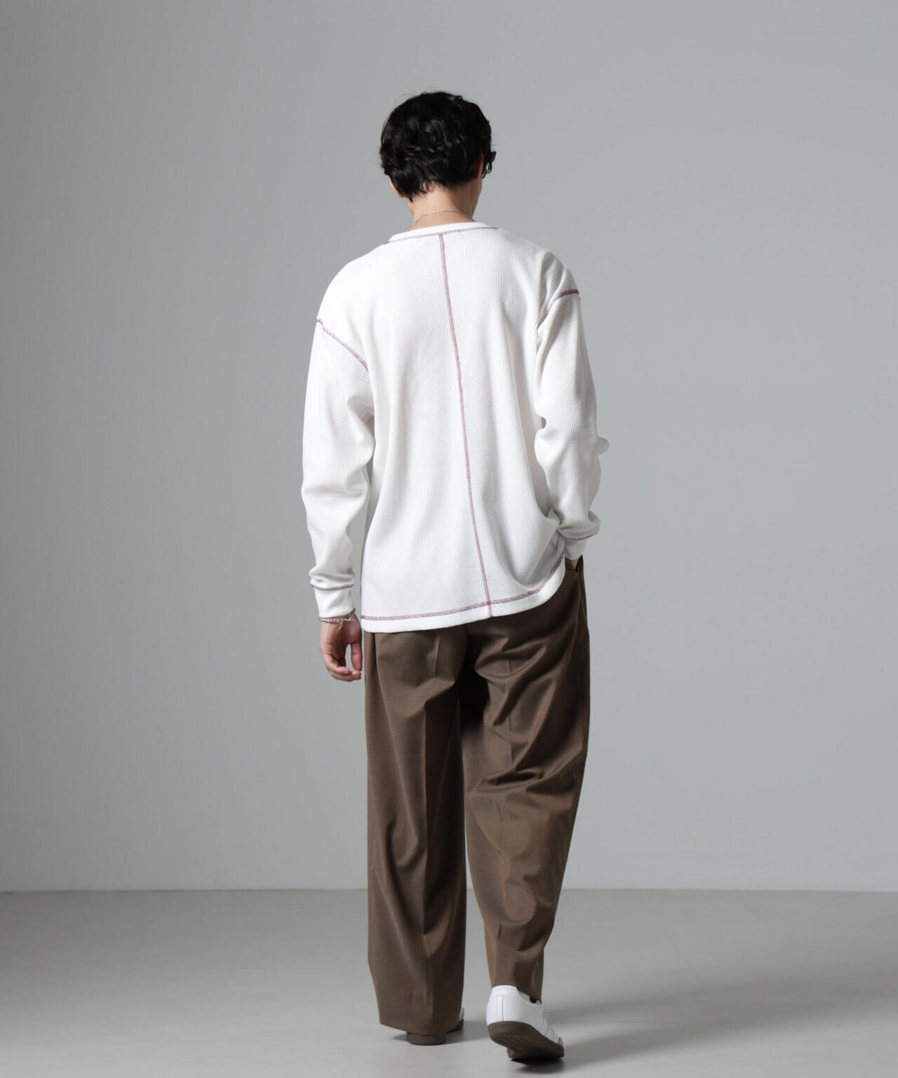 ステッチワッフルＴシャツ 長袖 6724223240