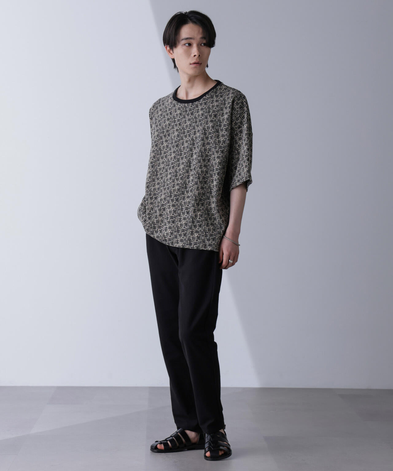 パターンジャガードTシャツ 半袖 6724224205