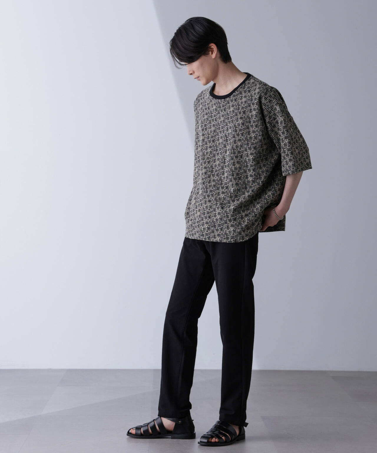 パターンジャガードTシャツ 半袖 6724224205