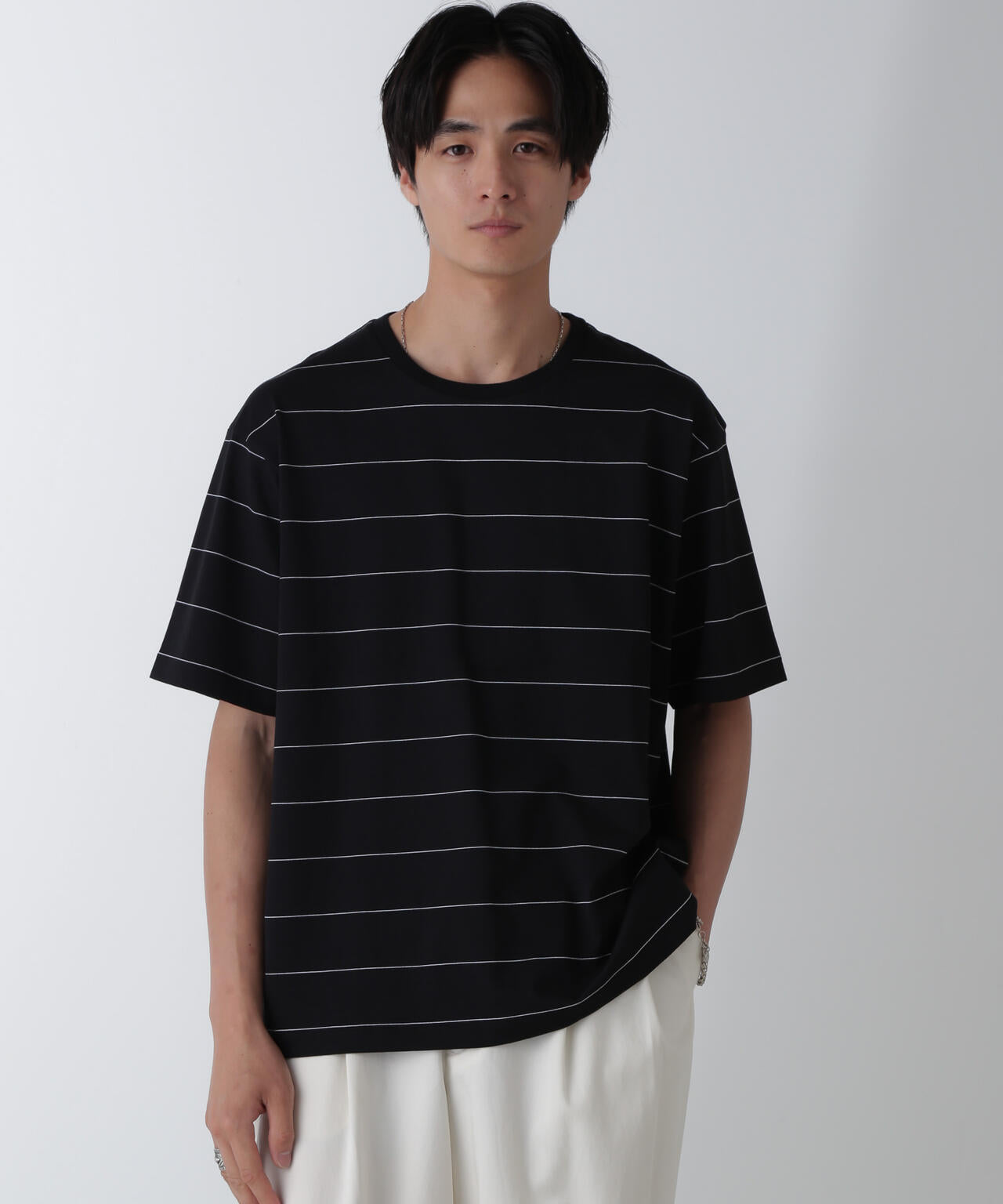 リラックス ボーダー Tシャツ 半袖