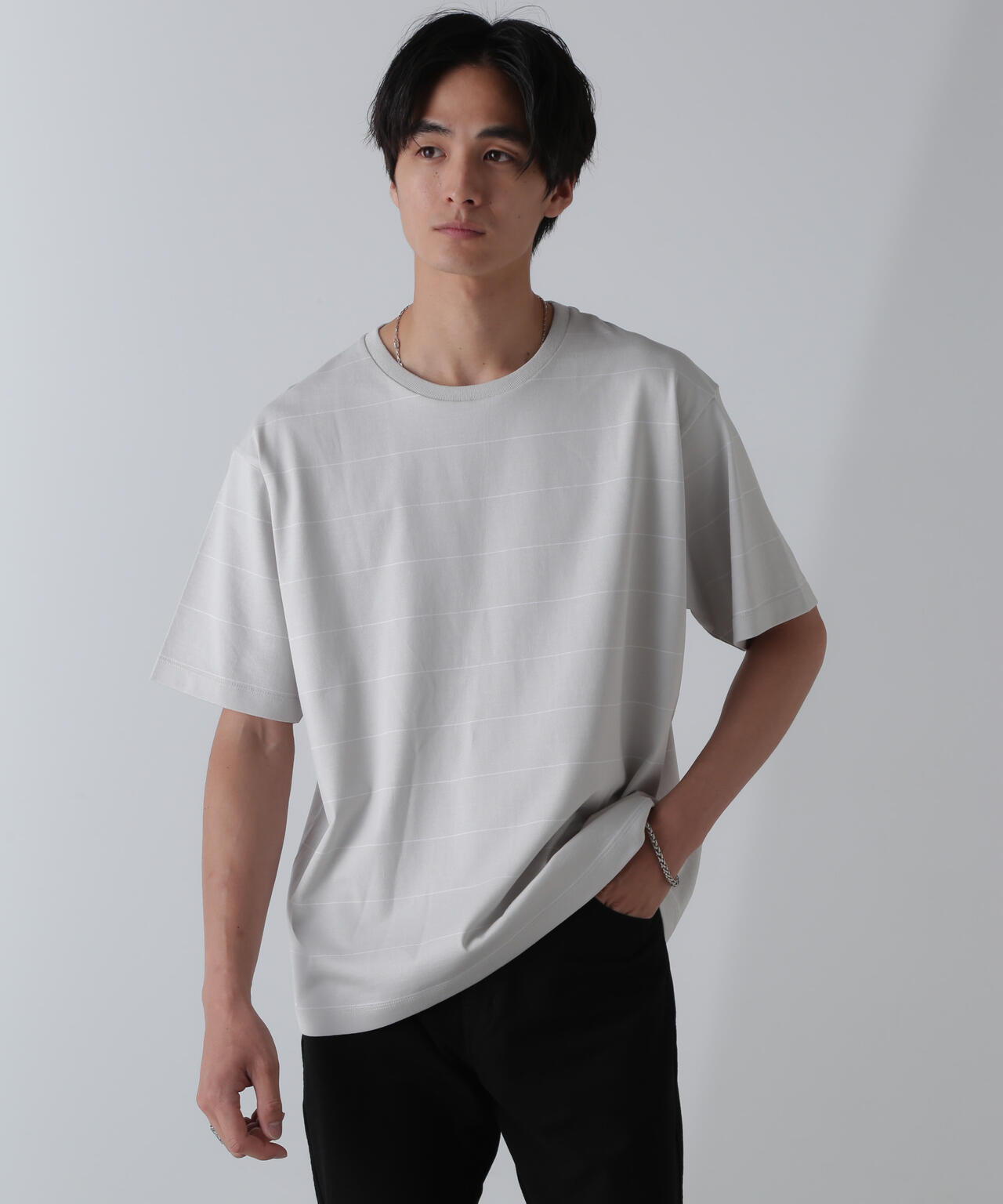 リラックスボーダーTシャツ 半袖 6724224220