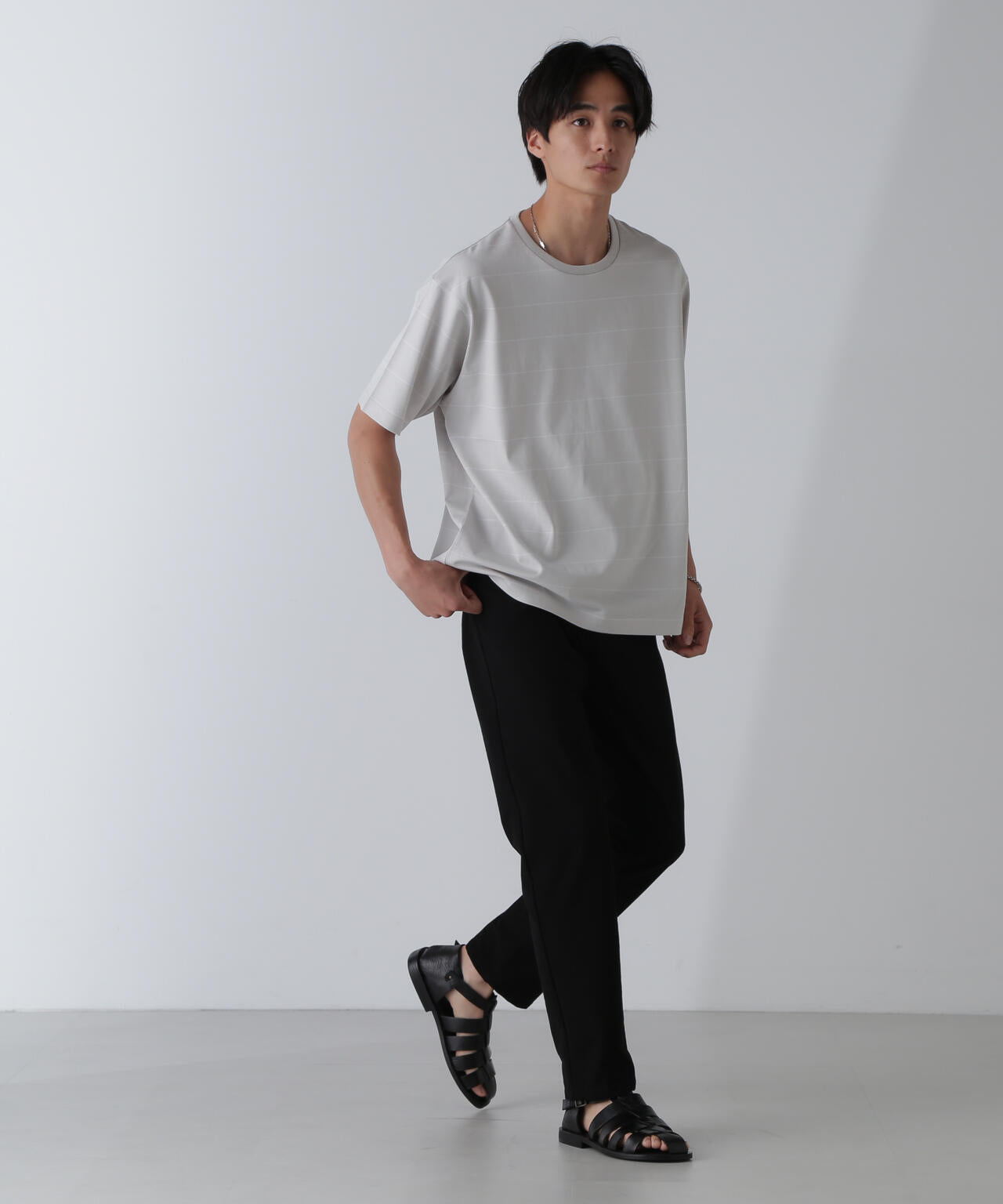 リラックスボーダーTシャツ 半袖 6724224220