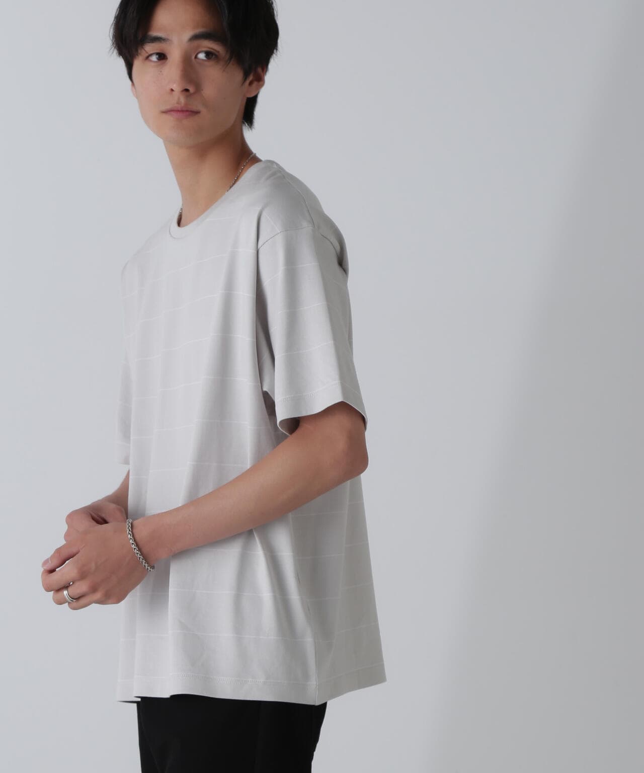 リラックス ボーダー Tシャツ 半袖