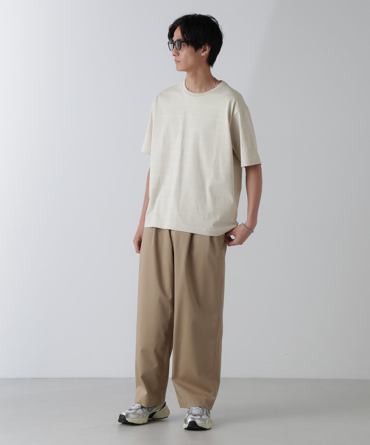 リラックス ボーダー Tシャツ 半袖