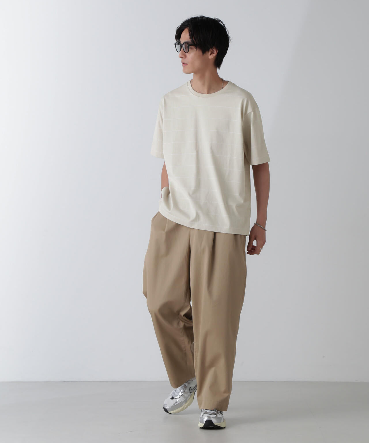 リラックス ボーダー Tシャツ 半袖