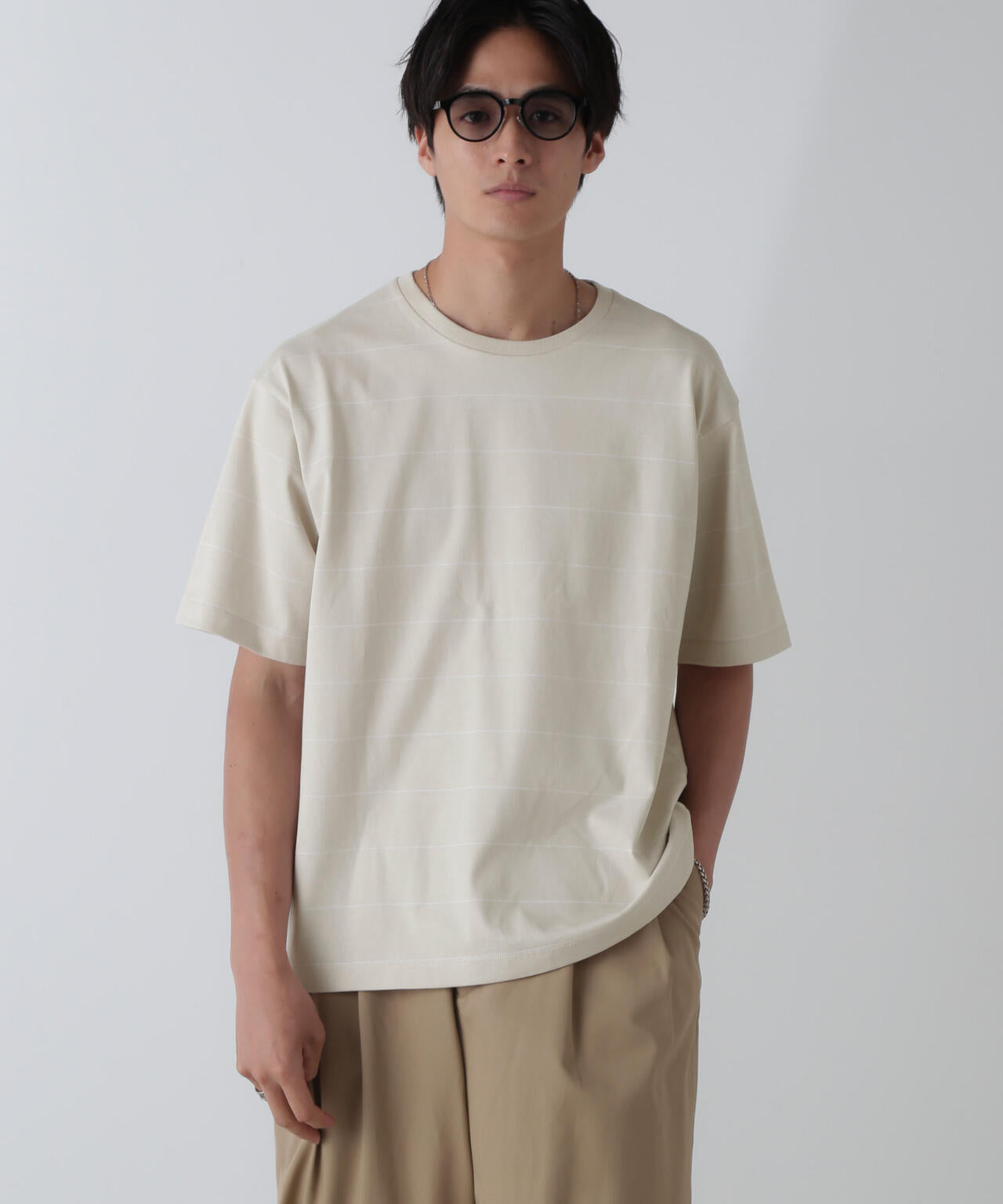 リラックスボーダーTシャツ 半袖 6724224220