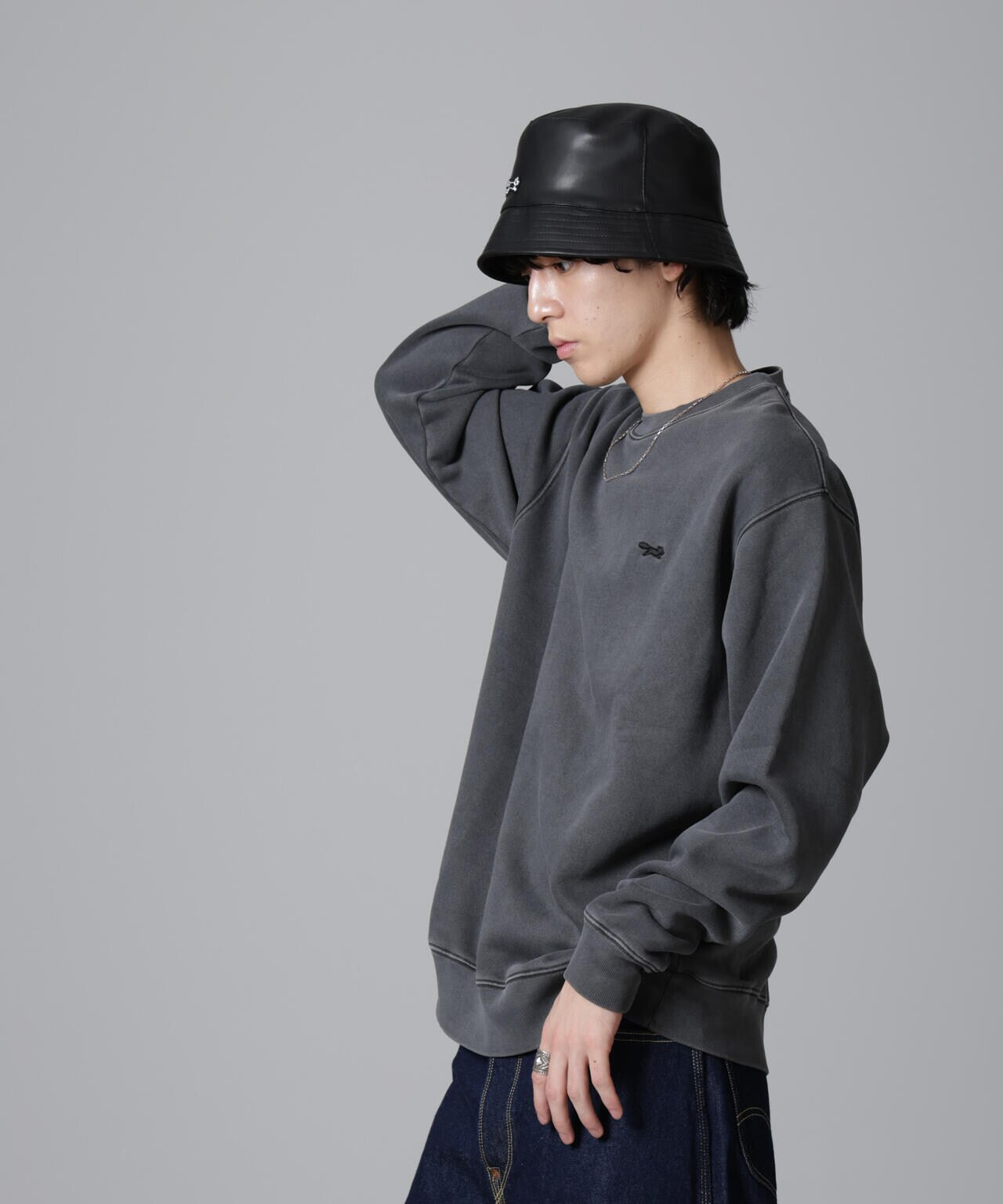 Homme plus フェイクレザーハット 帽子