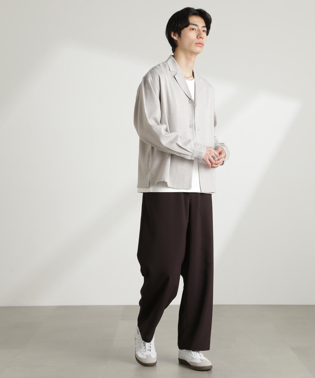 WEB限定 / リネンライク 開襟 シャツ 長袖