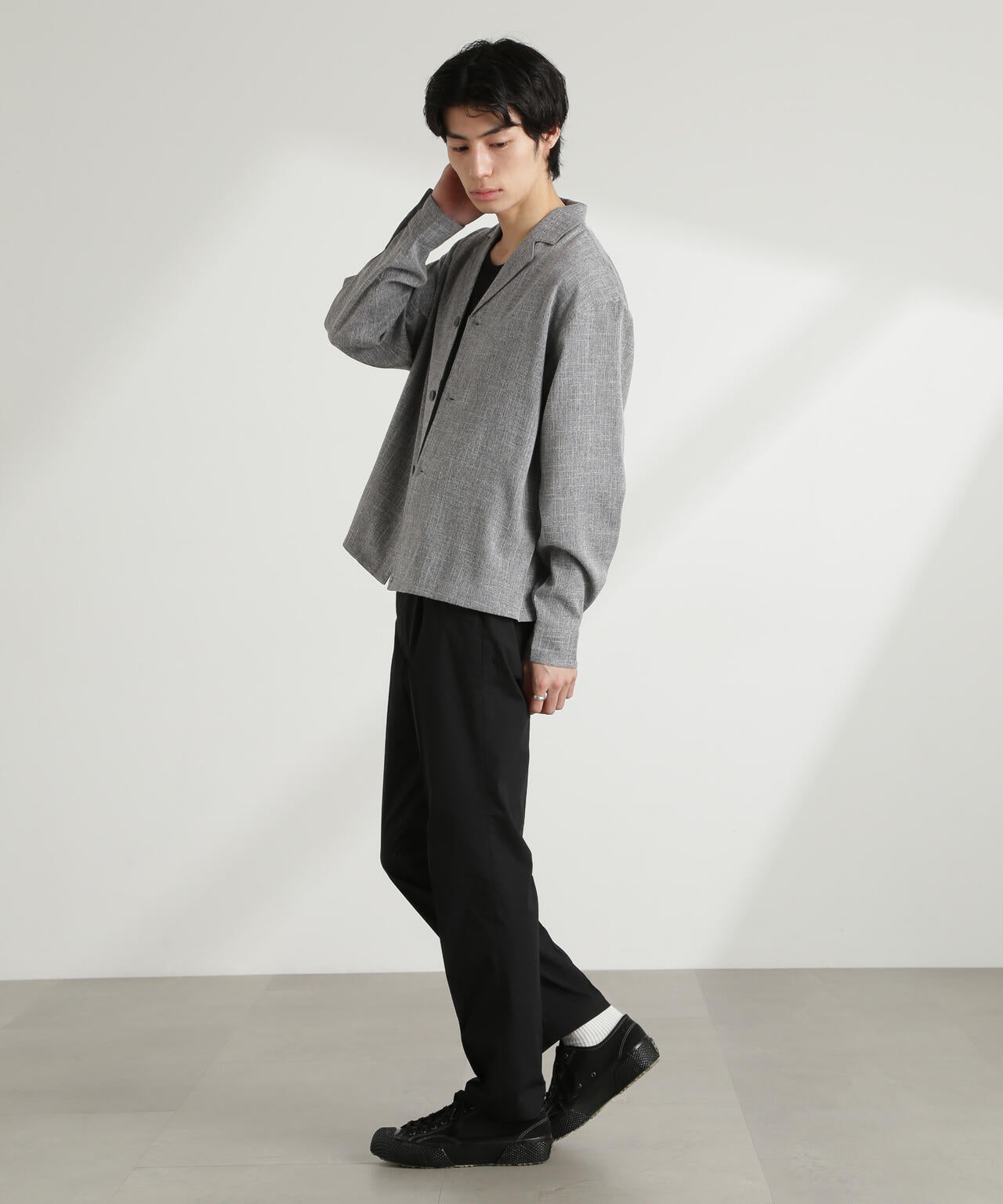 WEB限定 / リネンライク 開襟 シャツ 長袖