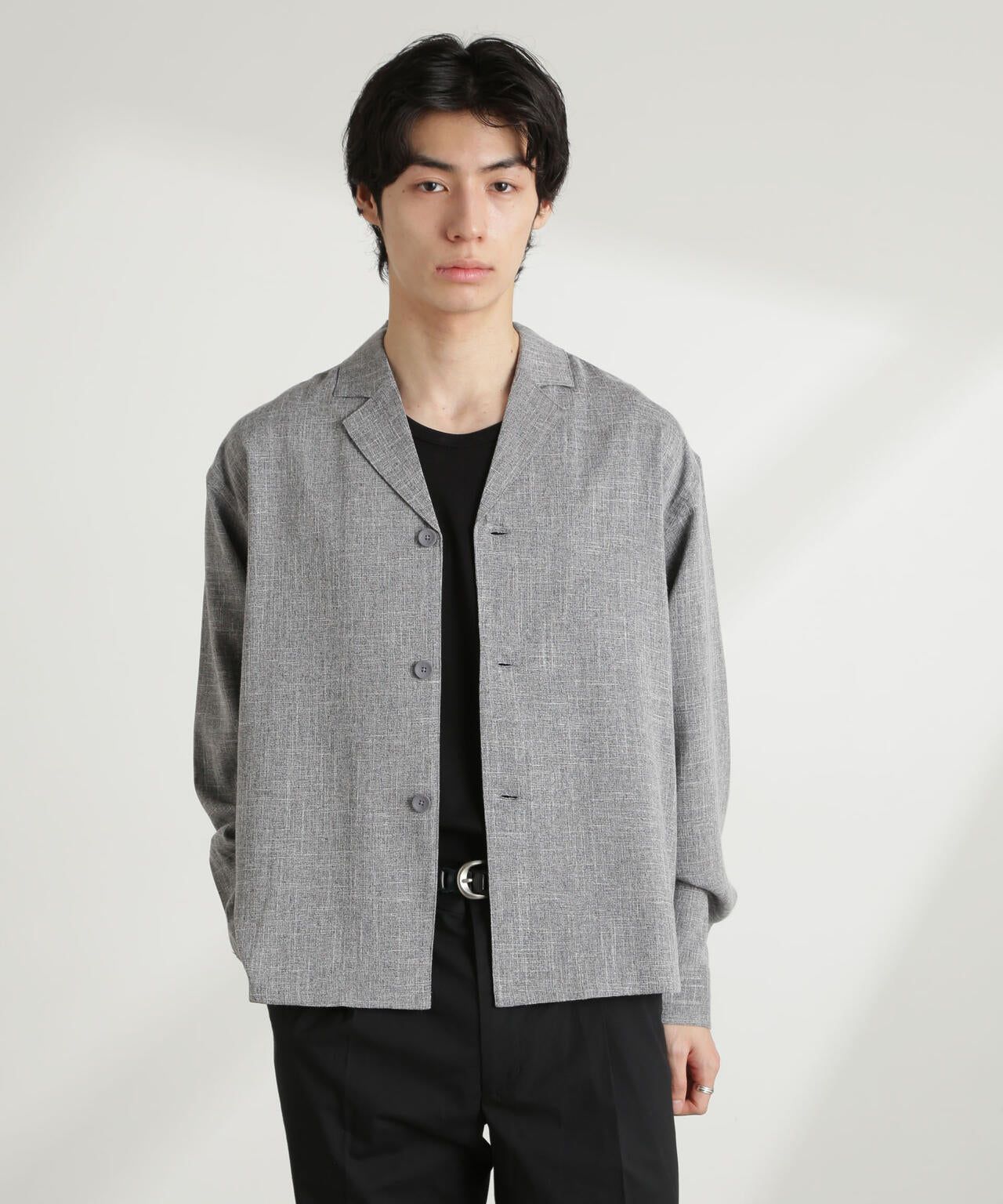 WEB限定 / リネンライク 開襟 シャツ 長袖