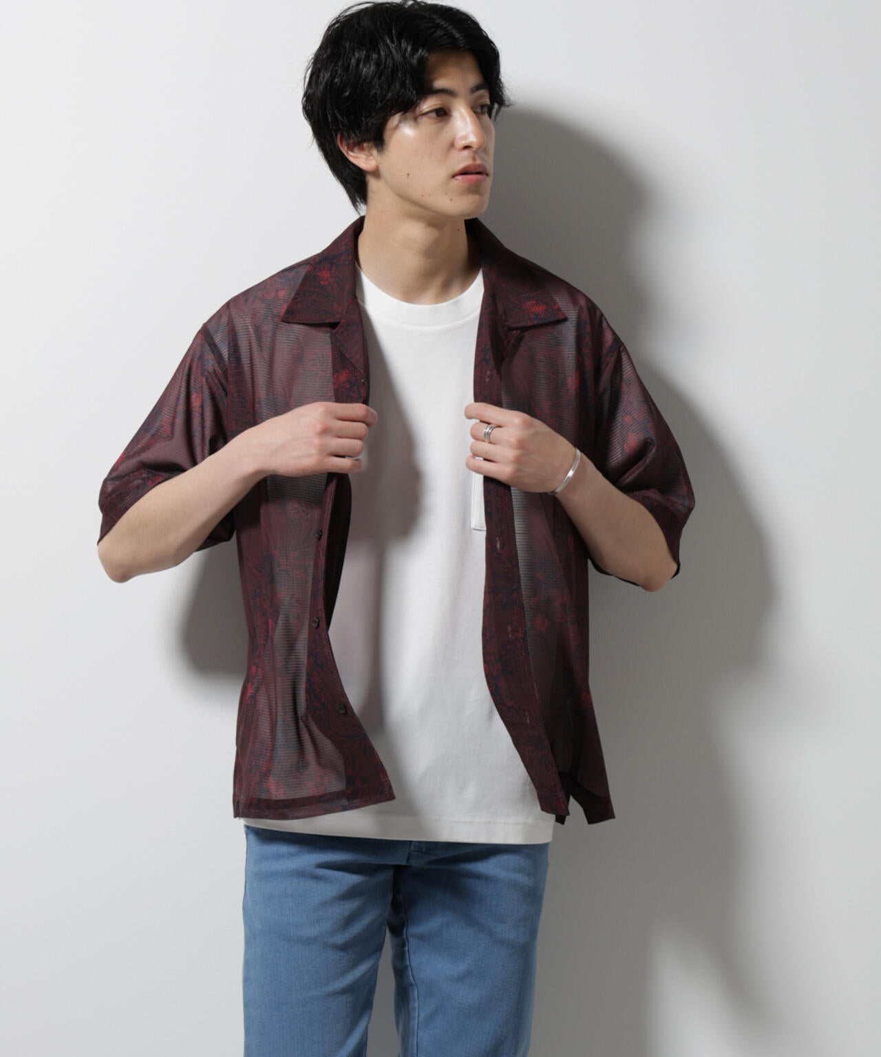 NORMANBROS別注 メッシュプリントシャツ 半袖 6725121001