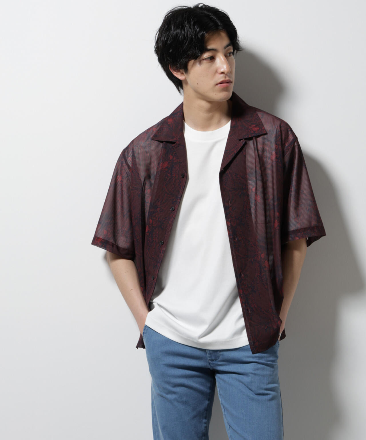 NORMANBROS別注 メッシュプリントシャツ 半袖