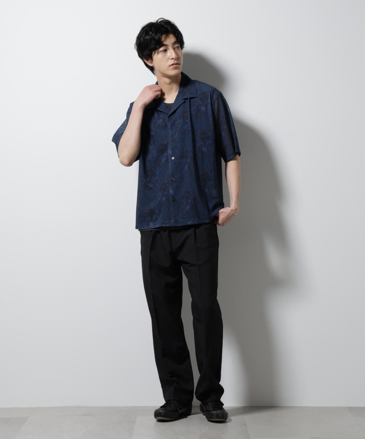 NORMANBROS別注 メッシュプリントシャツ 半袖