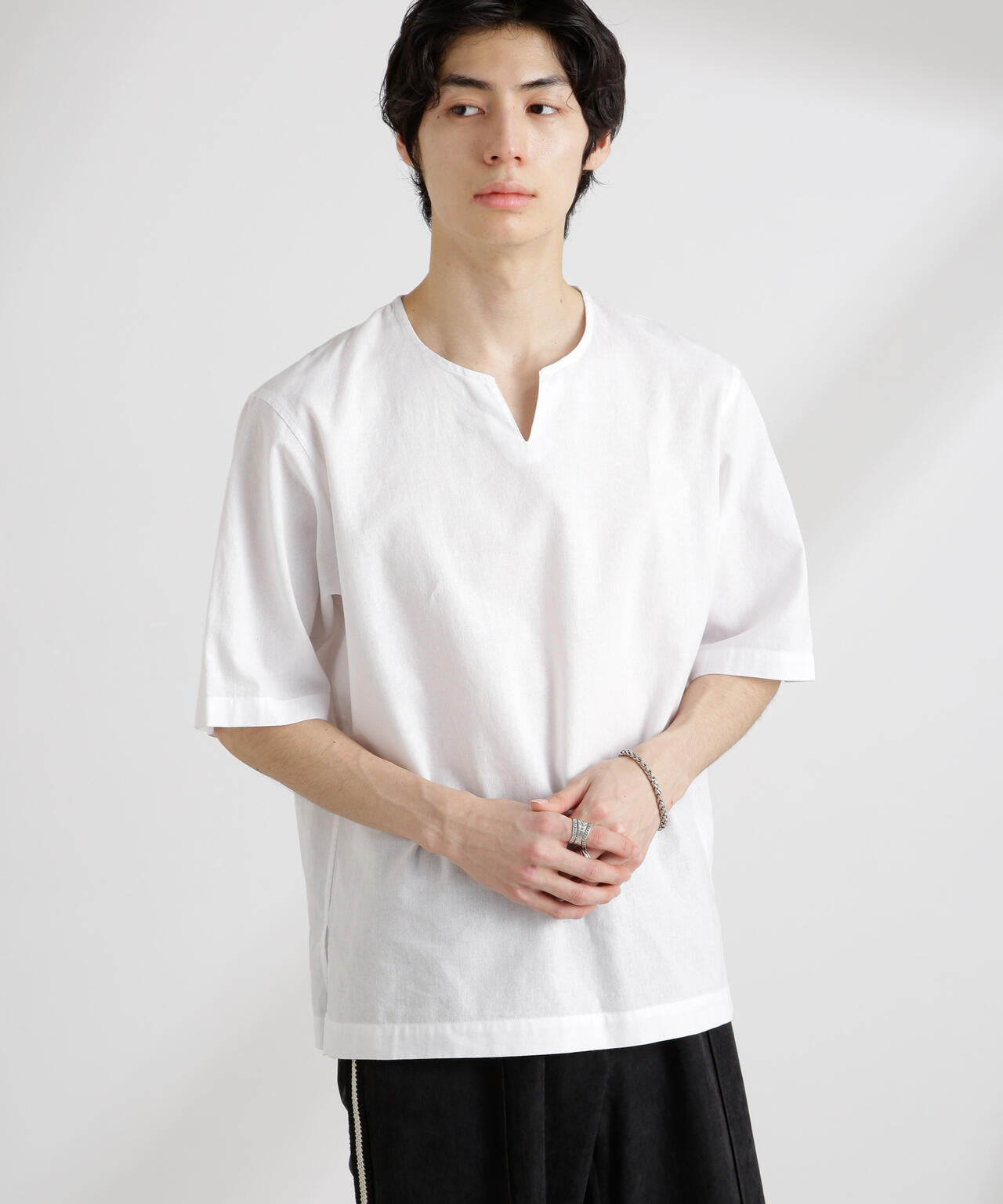 クールマックス リネン プルオーバーシャツ