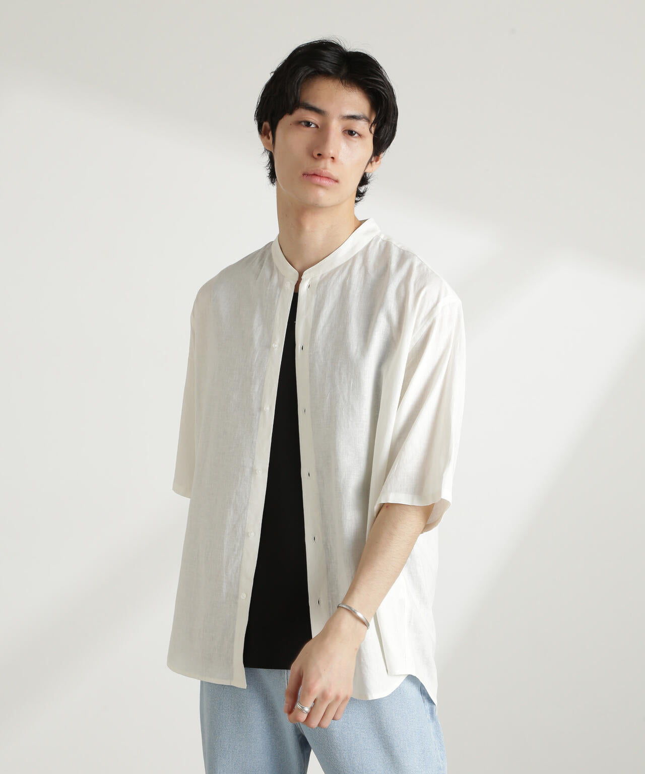 【新品未使用】KAPTAN SUNSHINE リネンバンドカラーシャツ アンチスメル リネン バンドカラー シャツ 半袖