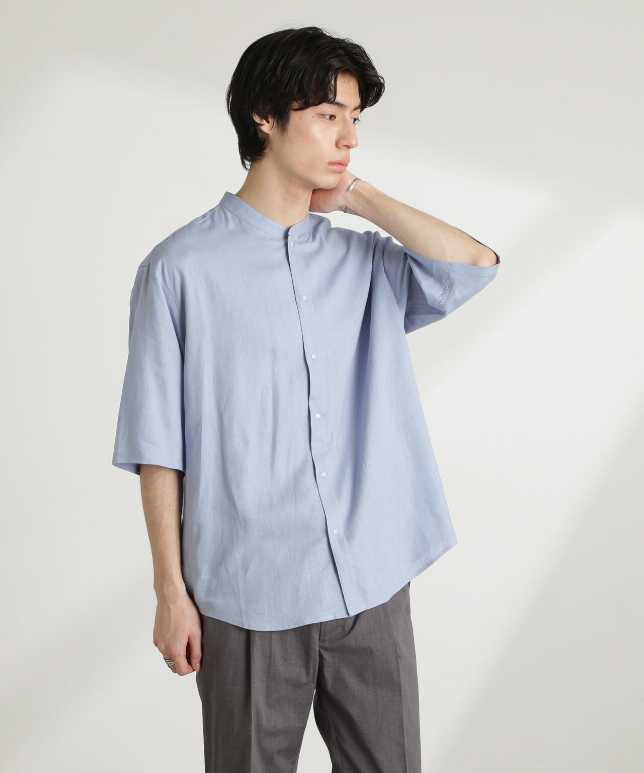 【新品未使用】KAPTAN SUNSHINE リネンバンドカラーシャツ アンチスメル リネン バンドカラー シャツ 半袖