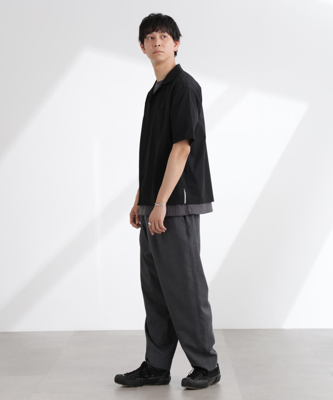 ドライジャージー オープンカラー シャツ 半袖 (セットアップ可)