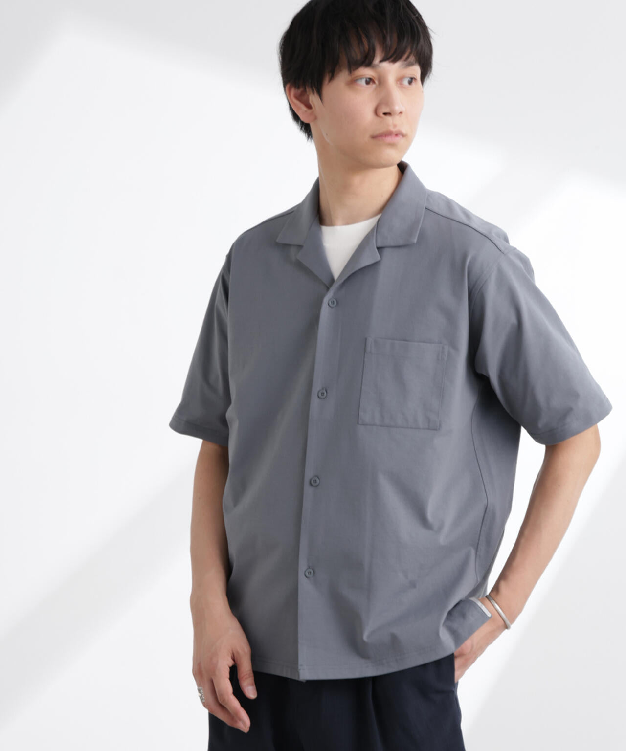 ドライジャージー オープンカラー シャツ 半袖 (セットアップ可)