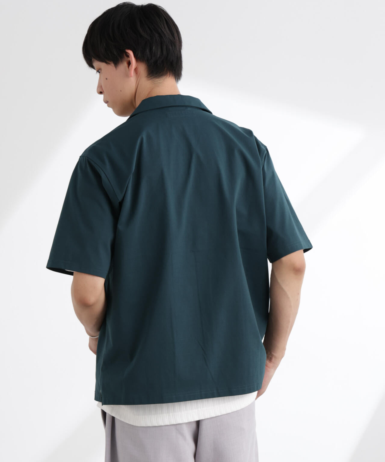 ドライジャージー オープンカラー シャツ 半袖 (セットアップ可)