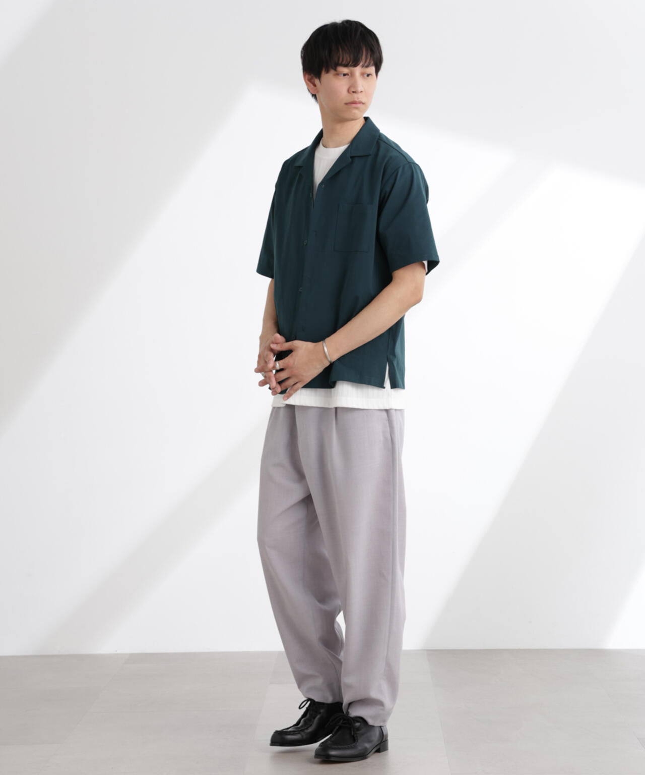 半袖 ブルー NANO universe｜BIGシャンブレーシャツ 半袖 | Rakuten Fashion
