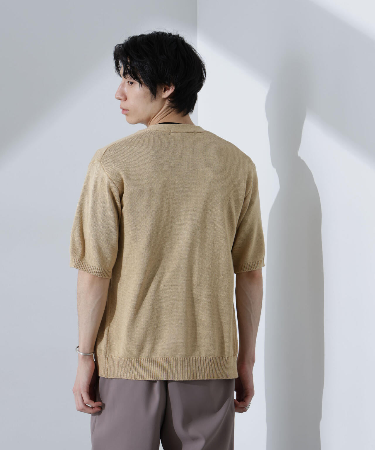 コットンライクニットカーディガン 半袖 6725122205