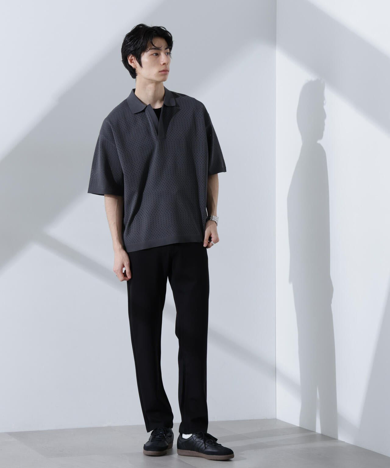 スキッパーテックニットポロシャツ/半袖 6725122210