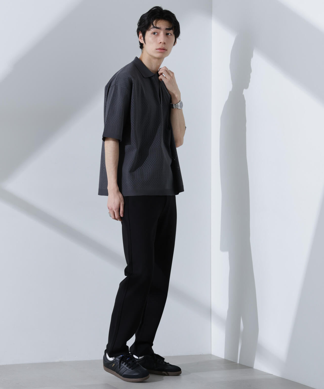 スキッパーテックニットポロシャツ/半袖 6725122210