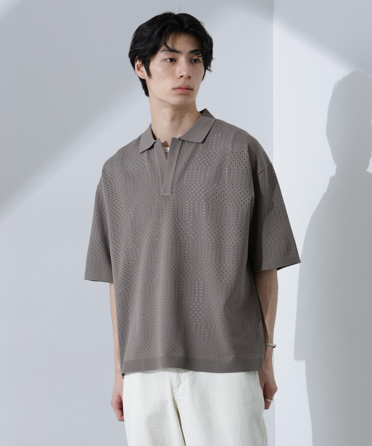 スキッパーテックニットポロシャツ/半袖 6725122210