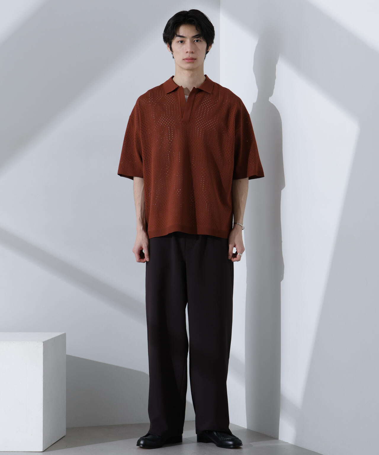WEB限定/ スキッパー テックニット ポロシャツ / 半袖