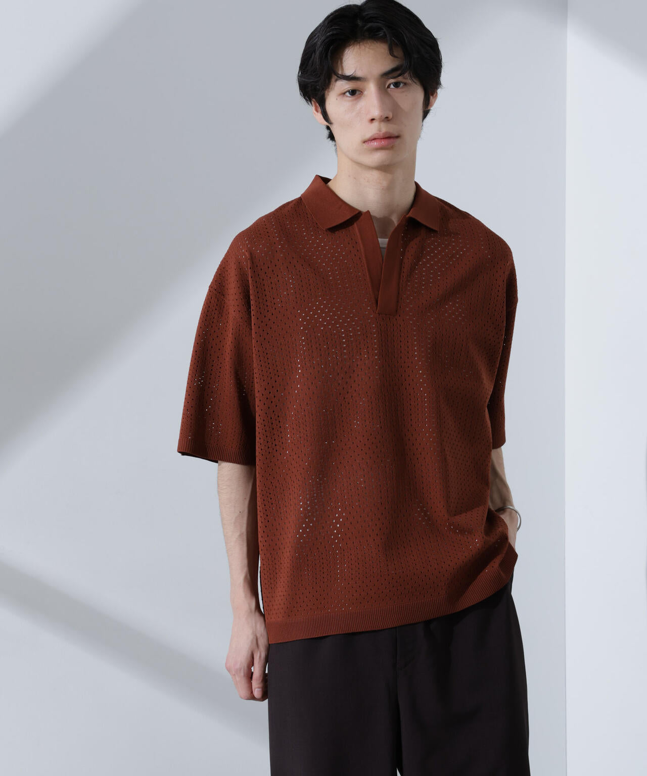 スキッパーテックニットポロシャツ/半袖 6725122210