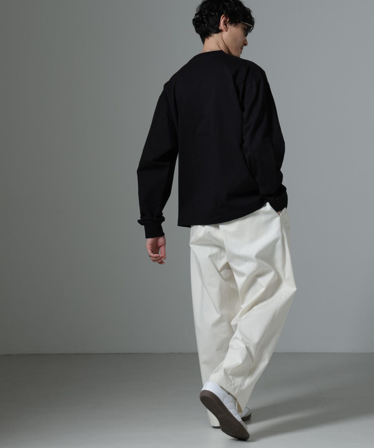 ビッグ シルエット ワンポイント Tシャツ 長袖