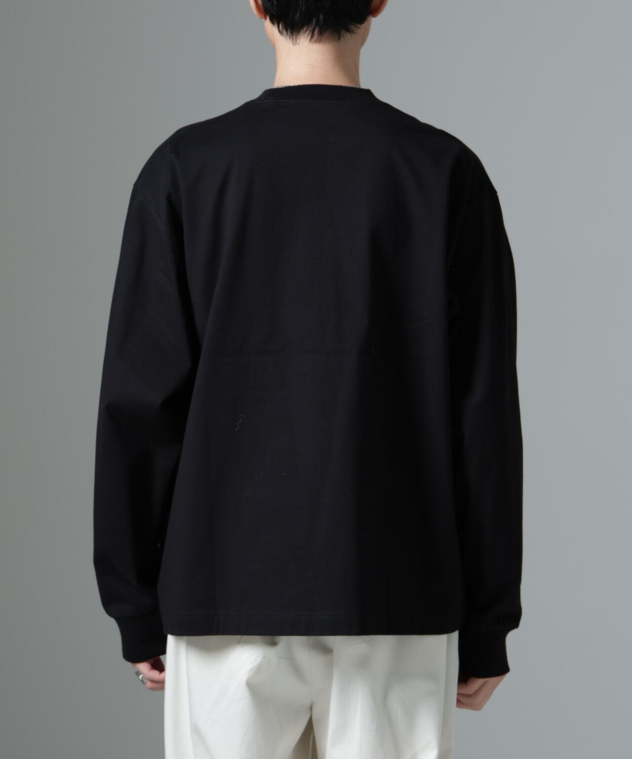 ビッグ シルエット ワンポイント Tシャツ 長袖