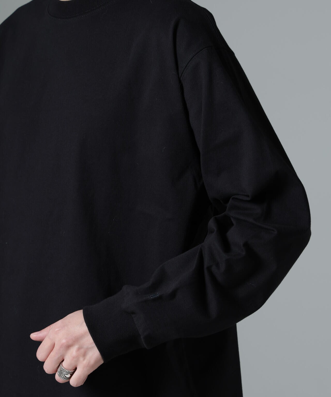 ビッグ シルエット ワンポイント Tシャツ 長袖
