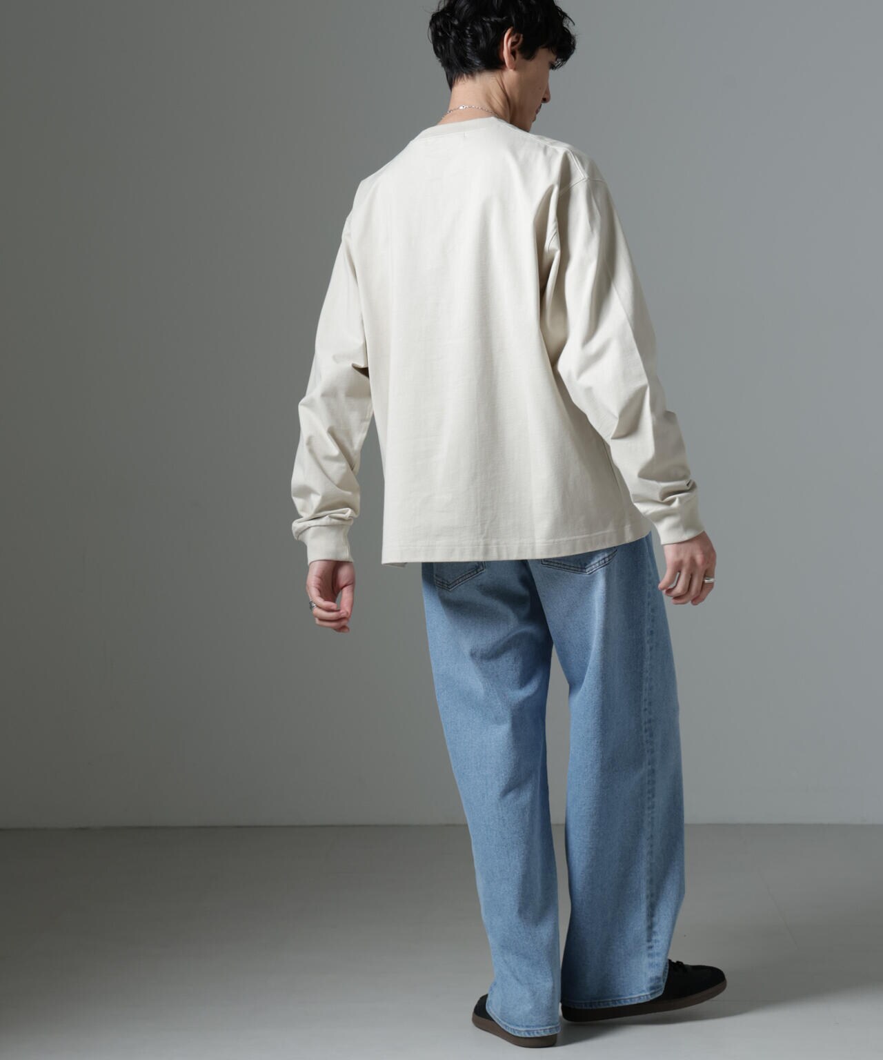 ビッグ シルエット ワンポイント Tシャツ 長袖