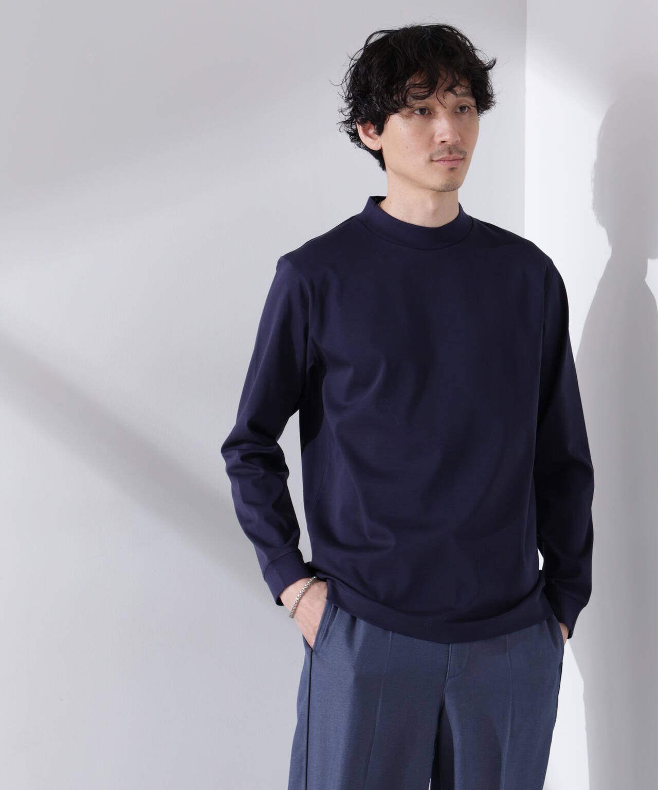アンチスメル モックネック Tシャツ 長袖