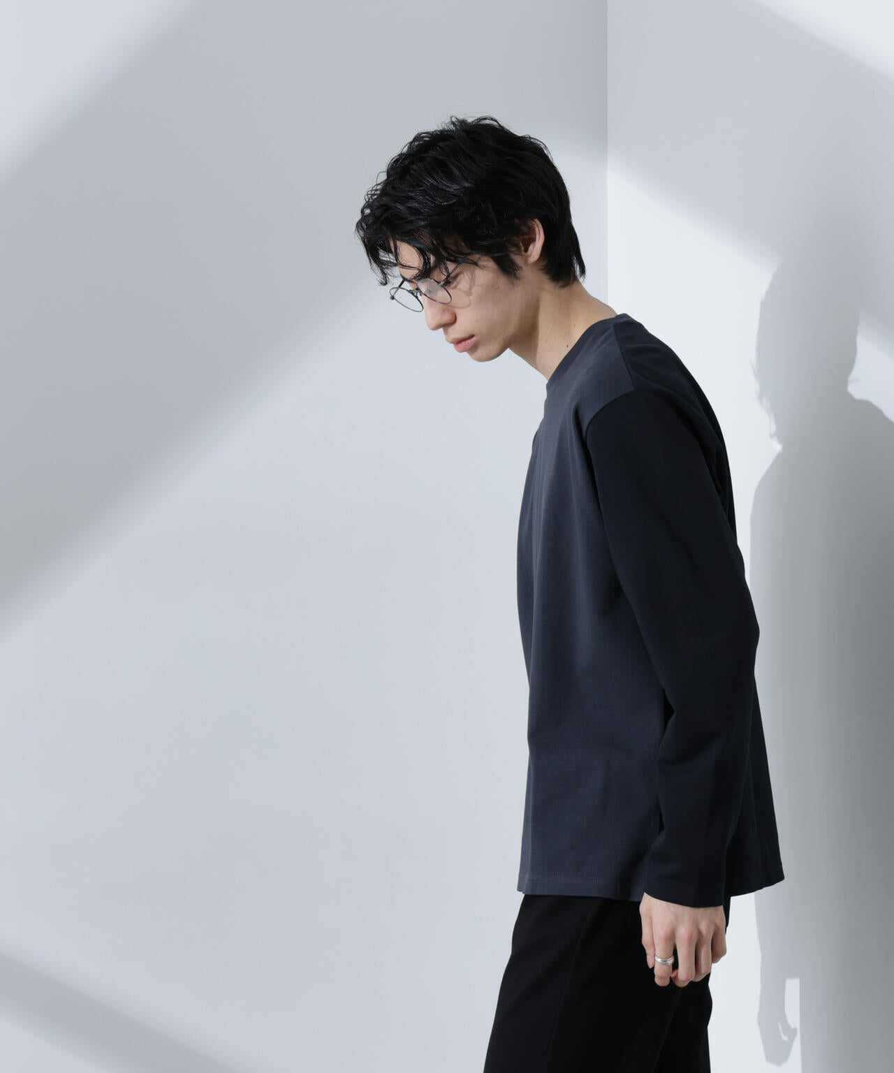 2トーンシルケットTシャツ 長袖 6725123212