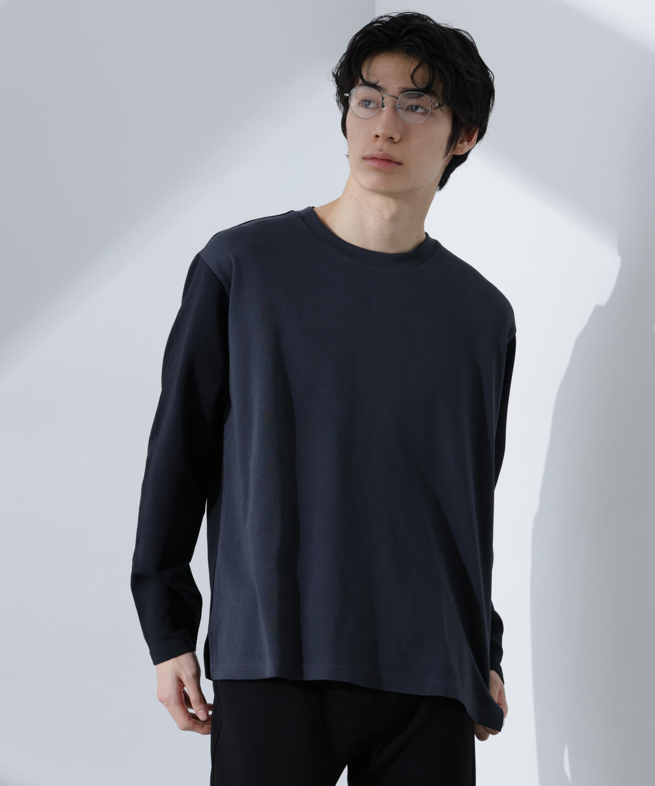 2トーン シルケット Tシャツ 長袖
