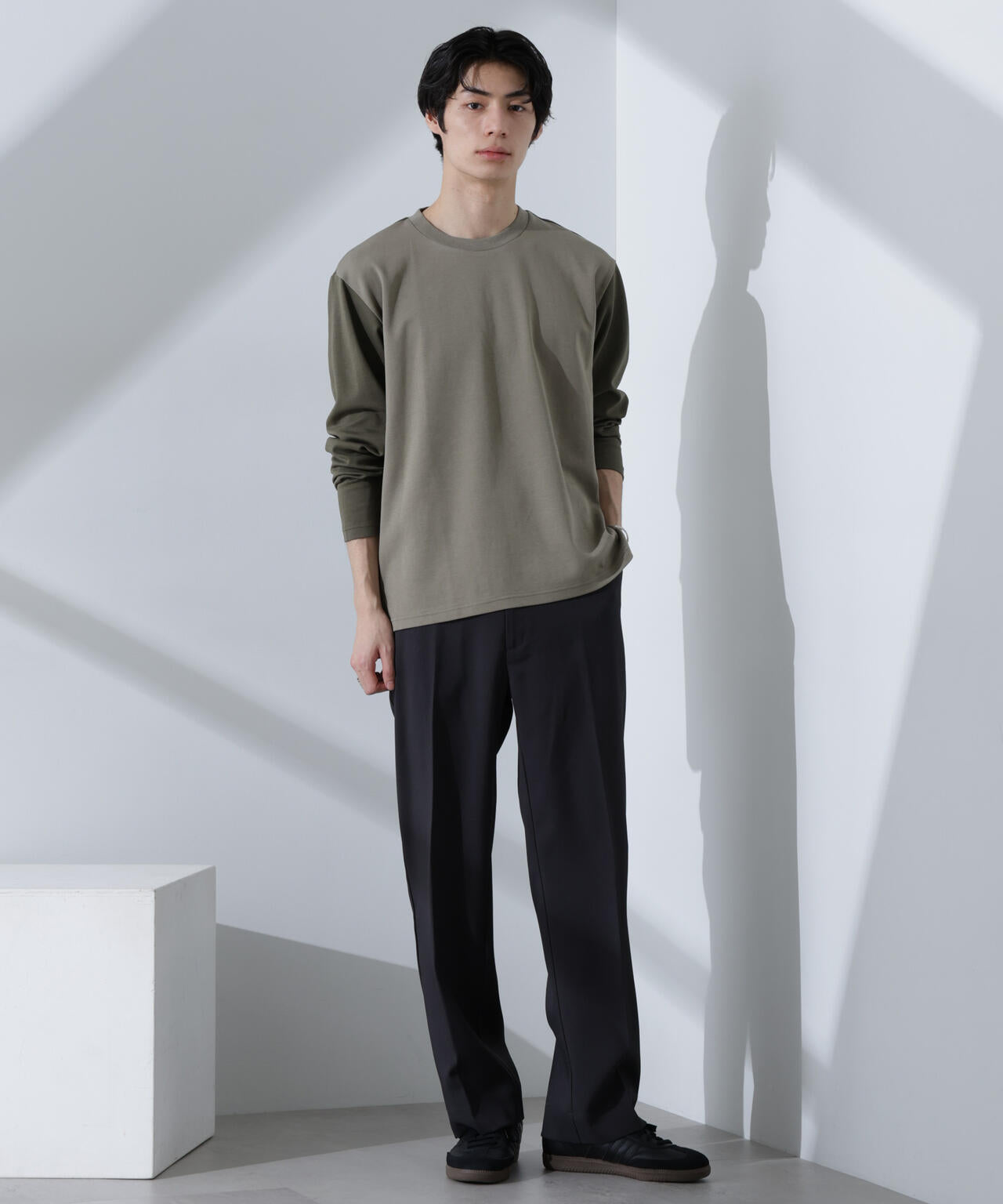 2トーンシルケットTシャツ 長袖 6725123212