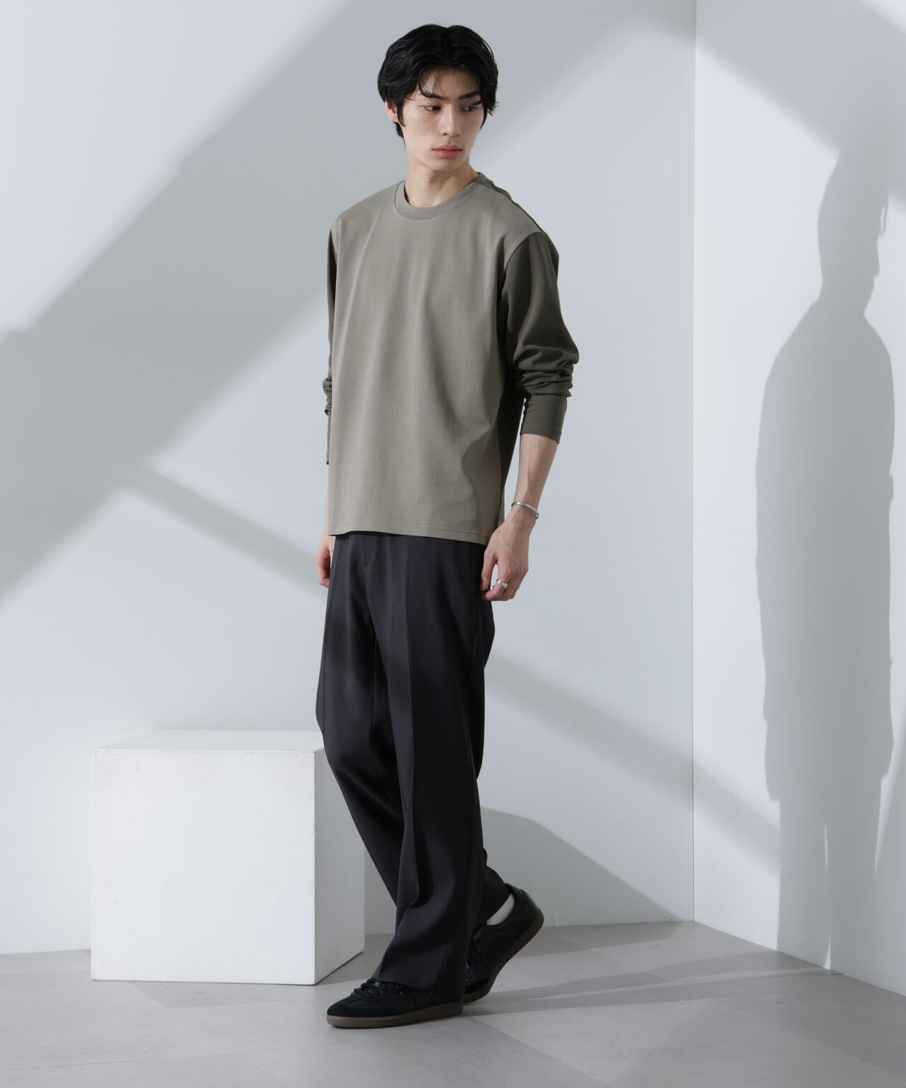 2トーンシルケットTシャツ 長袖 6725123212