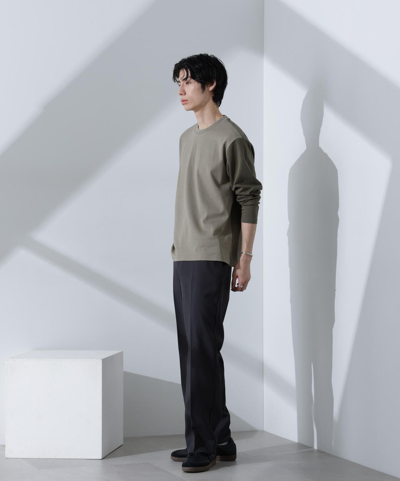 2トーンシルケットTシャツ 長袖 6725123212