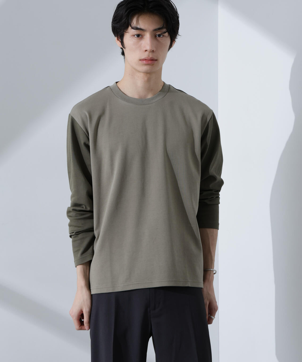 2トーン シルケット Tシャツ 長袖