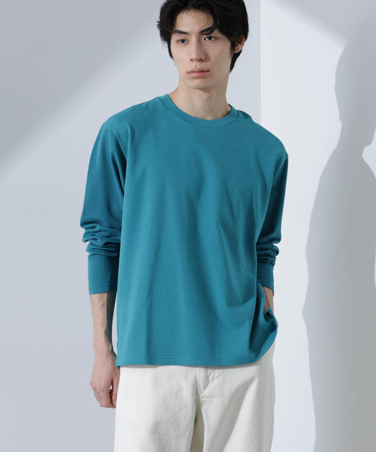 2トーン シルケット Tシャツ 長袖