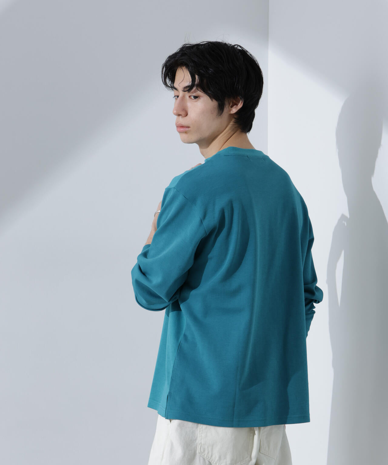 2トーン シルケット Tシャツ 長袖