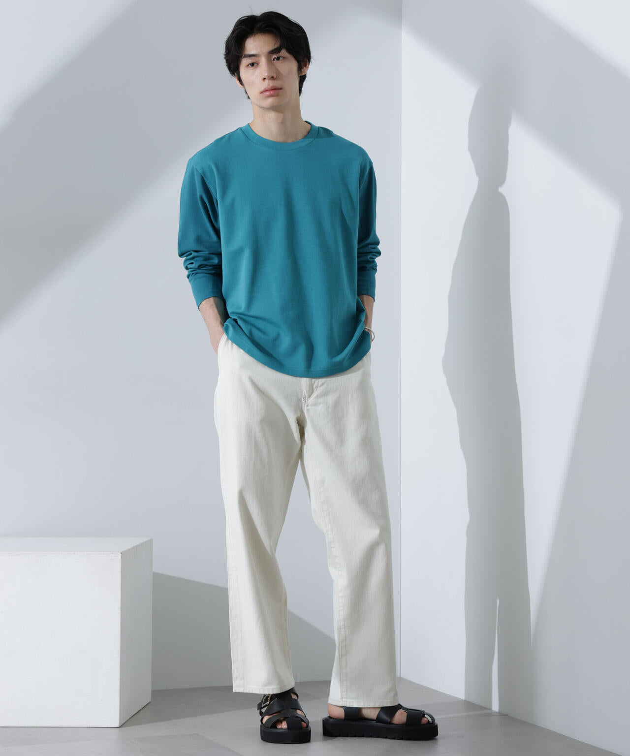 2トーン シルケット Tシャツ 長袖